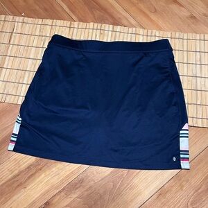 Izod Dark Blue Golf or Tennis skort with Multicolor Stripes